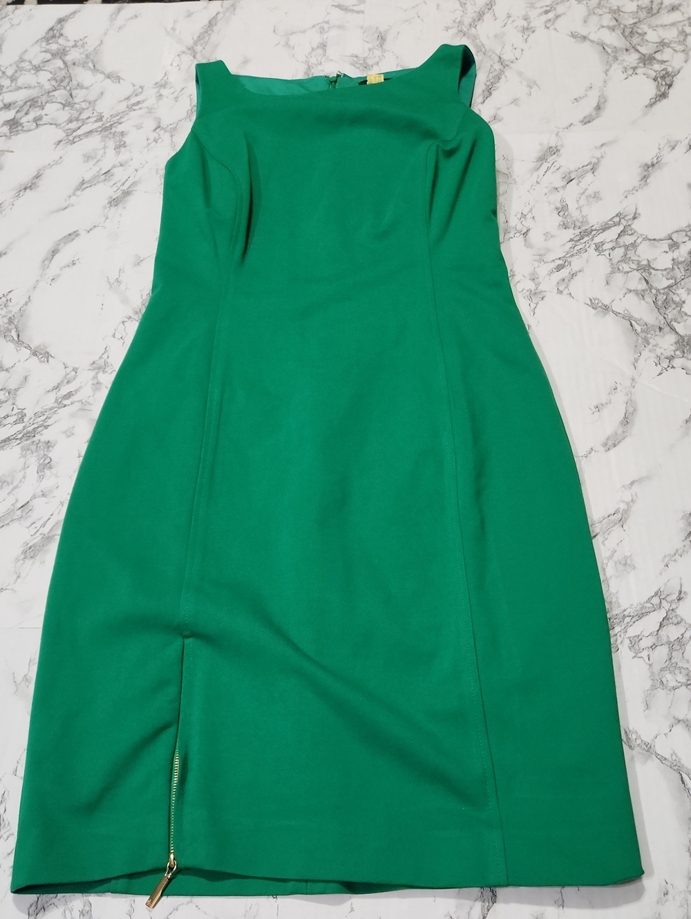 Lauren Ralph Lauren Green Sheath Dress with Front Zip